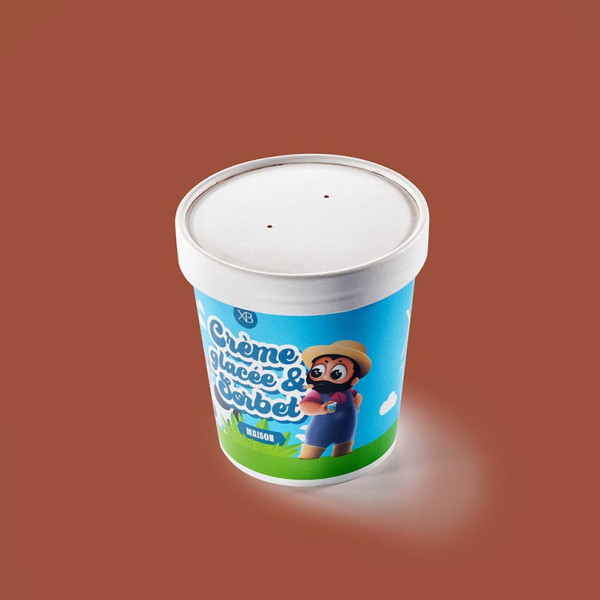 Pot de glace caramel, éclats de nougatine 500 ml